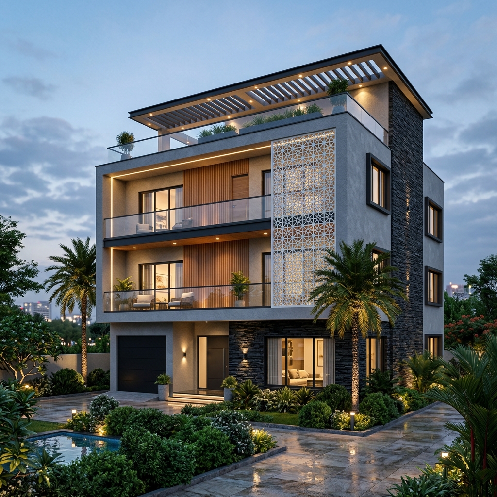 Luxury Villa Exterior View