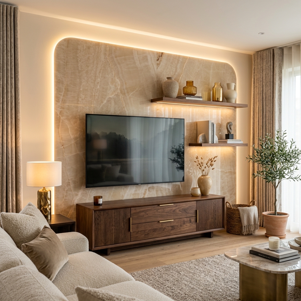 Luxury Onyx TV Unit Design