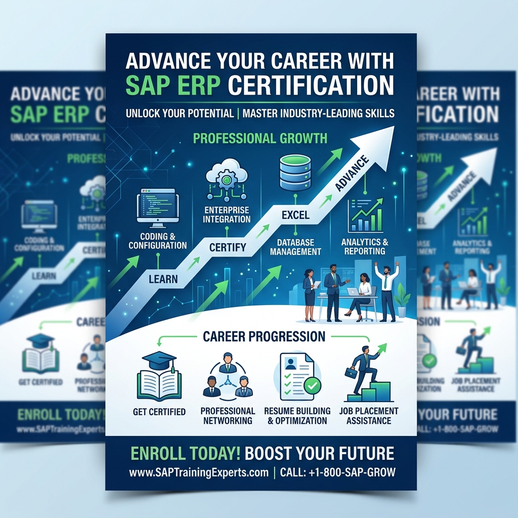 Learn SAP Crack Job Easily training flyer poster highlights