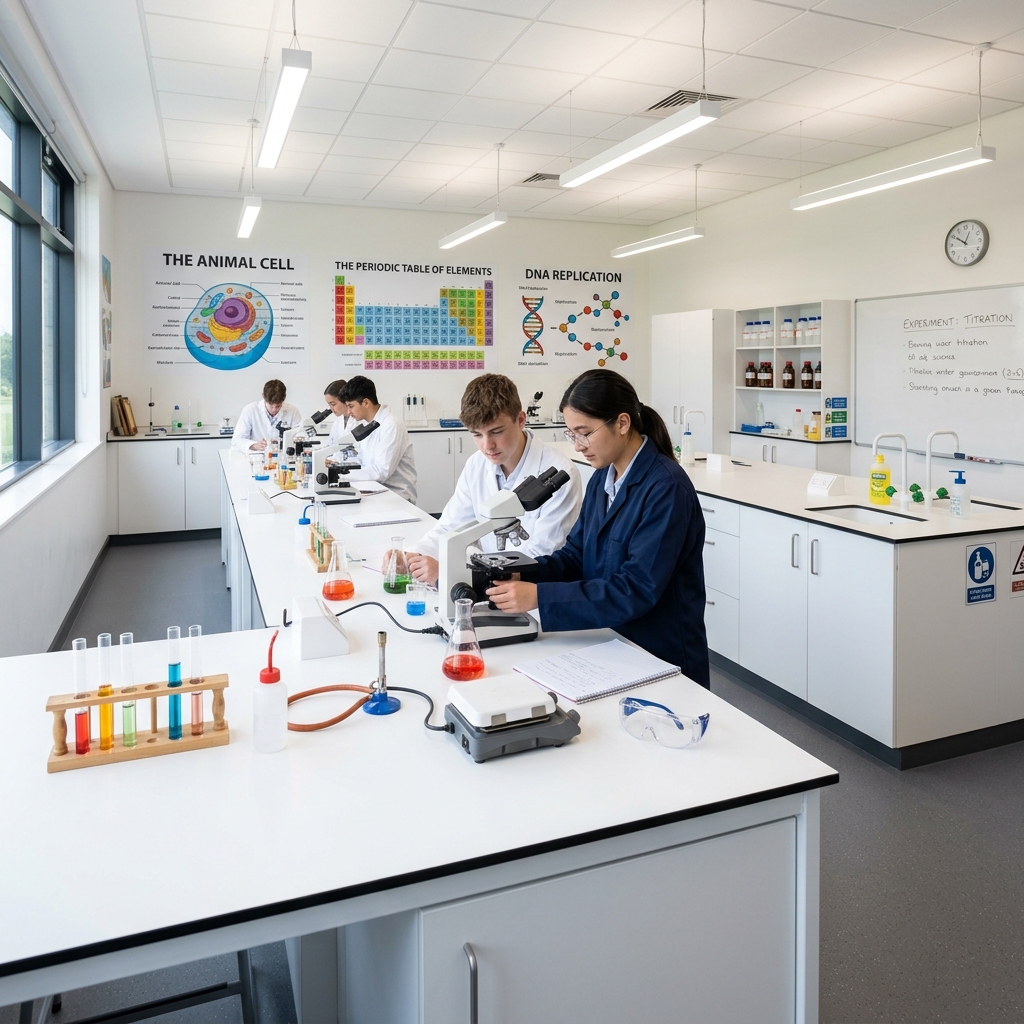 High School Students Studying