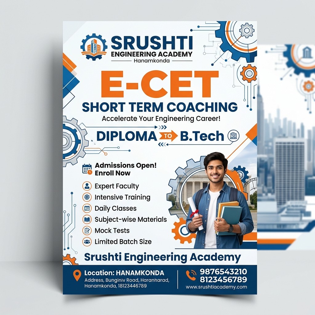 Srushti Engineering Academy E-CET coaching poster highlight