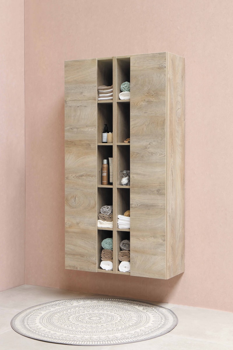Smart walk-in wardrobe with sliding glass door and integrated LED strip lights