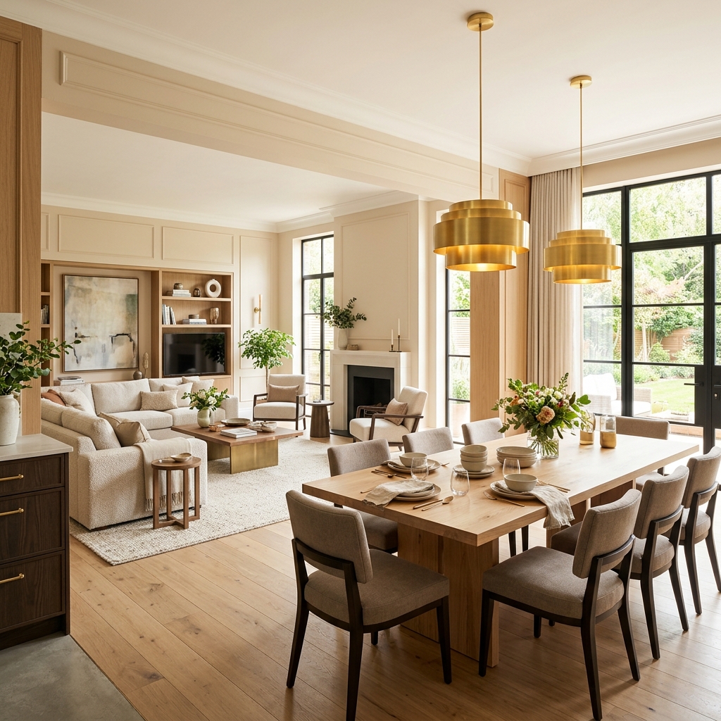 Complete Home Makeover displaying open space living and dining layout